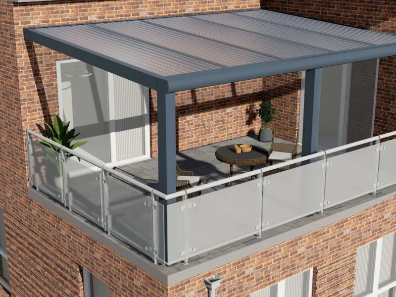 Balkon+grey+5060+forsted+poly Balkonüberdachung