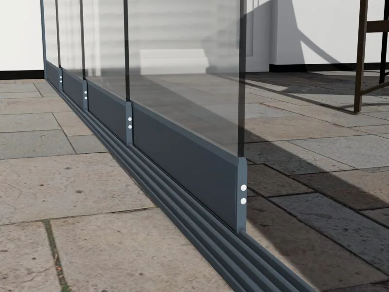 Grey 4 Doors Glasschiebesystem